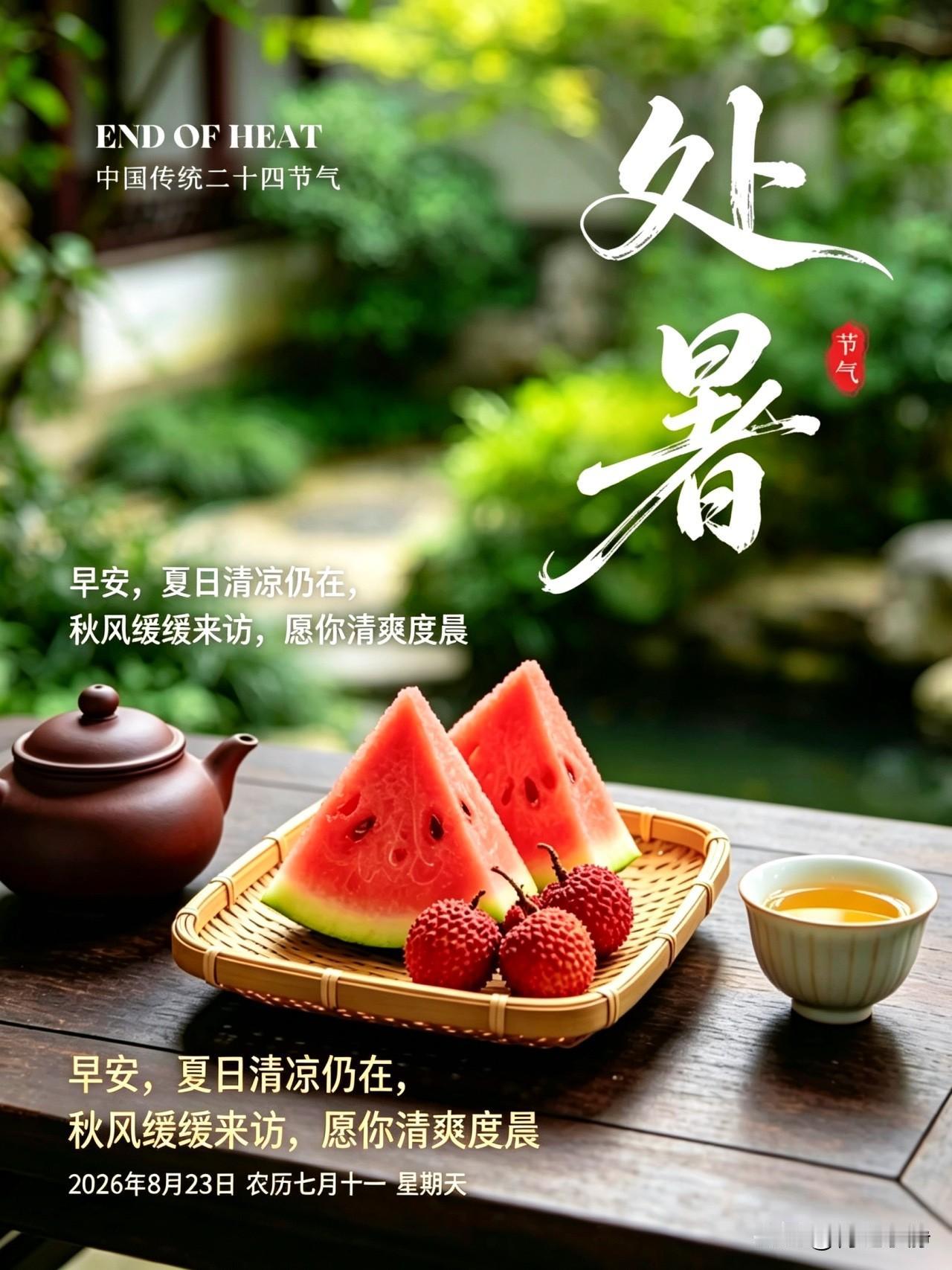 🍂²⁰²⁶/₀₈.₂₃ᵕ̈处暑｜清浅无忧☕️🍃暑气渐收，晚风携凉而来，