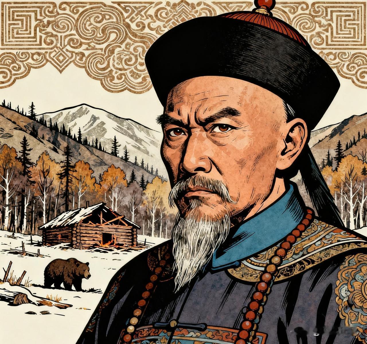 清光绪三年，左宗棠率军平定新疆叛乱后，得知当地一山中熊多，害人无数。尤其有一个熊