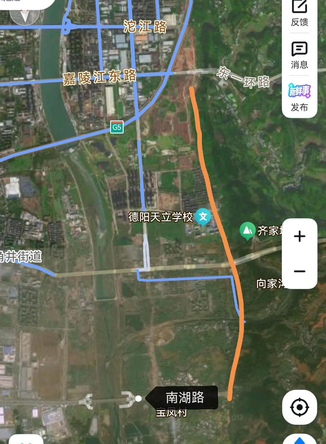 德阳城南要建新路啦！4.79公里长，缓解庐山路压力。好消息！德阳城南即将