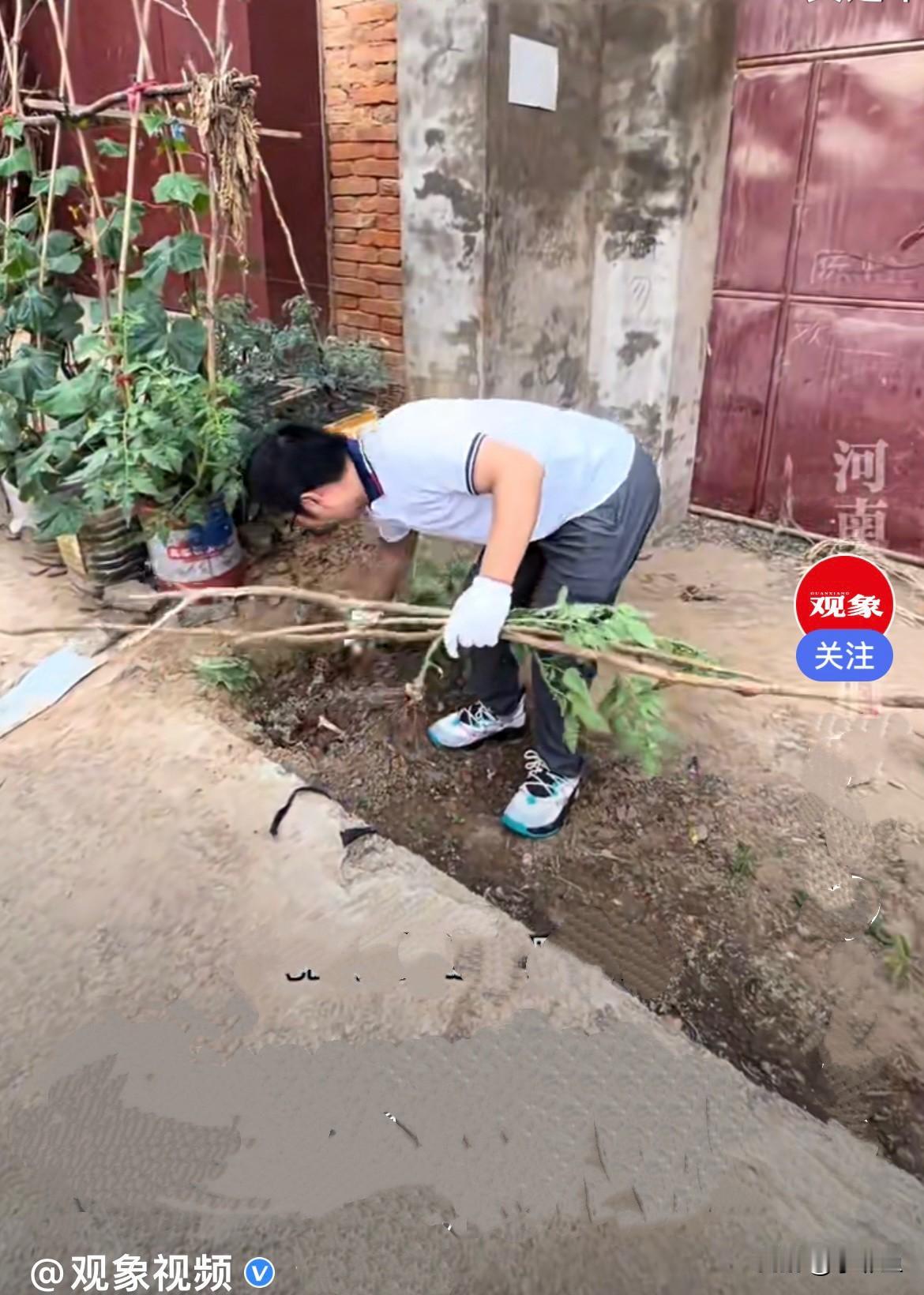近日，河南一男子回老家，刚走到大门口傻眼了……男子门口、院墙周