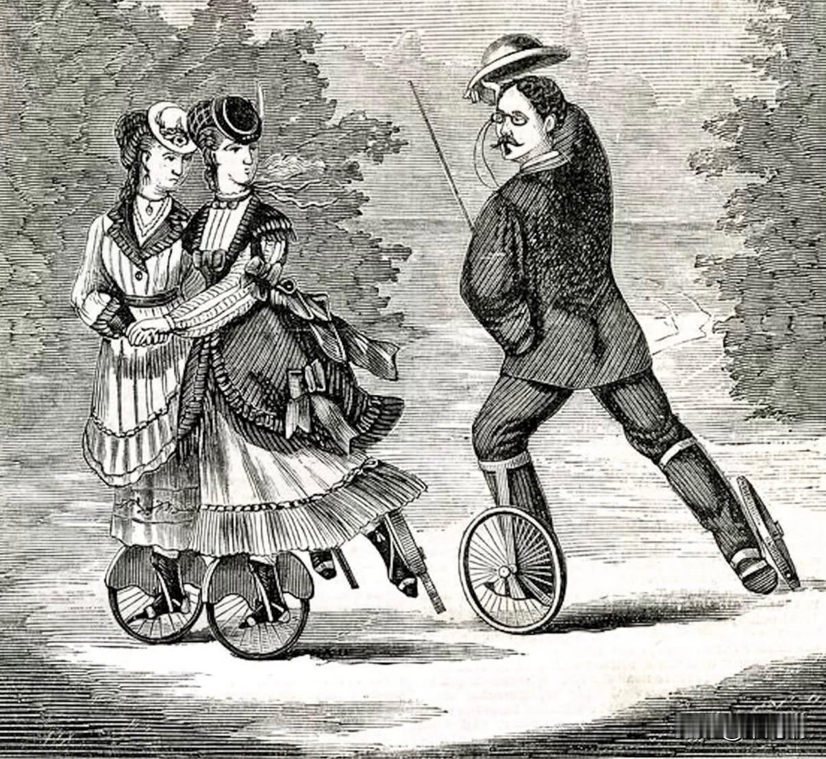 Pedespeed是一种维多利亚时代的类似轮滑鞋的装置，由美国发明家Thom