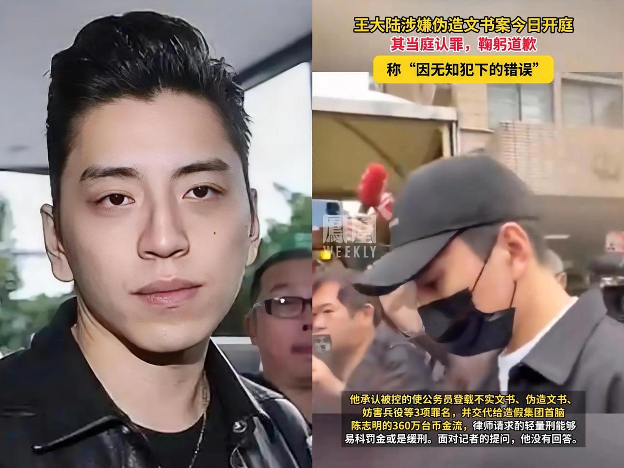 王大陆终于因为逃兵役被判刑了！最让人意外的不是他当庭认罪，也不是他鞠躬请求轻判，