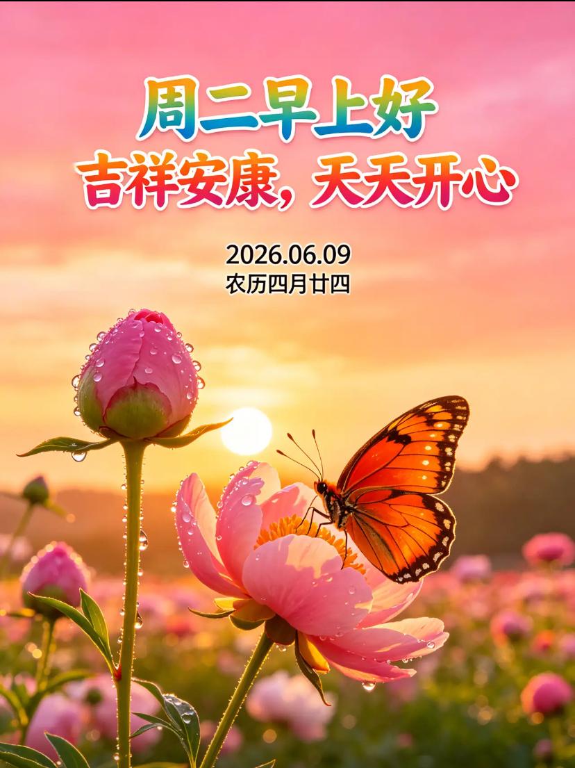 🌺2026./6.9.阖家安康.福运绵长🌺🌱🌅晨光漫洒大地，夏日清风