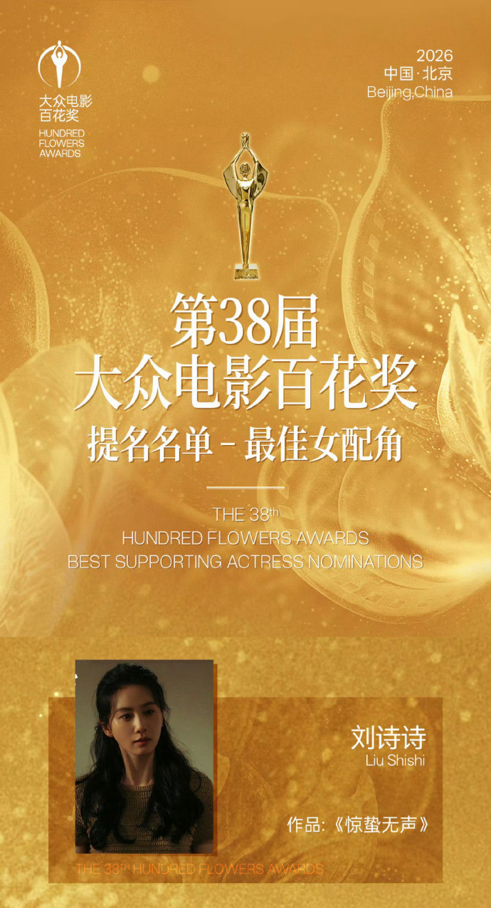 刘诗诗×华语五大电影奖履历一览恭喜刘诗诗！大银幕版图迎来新惊