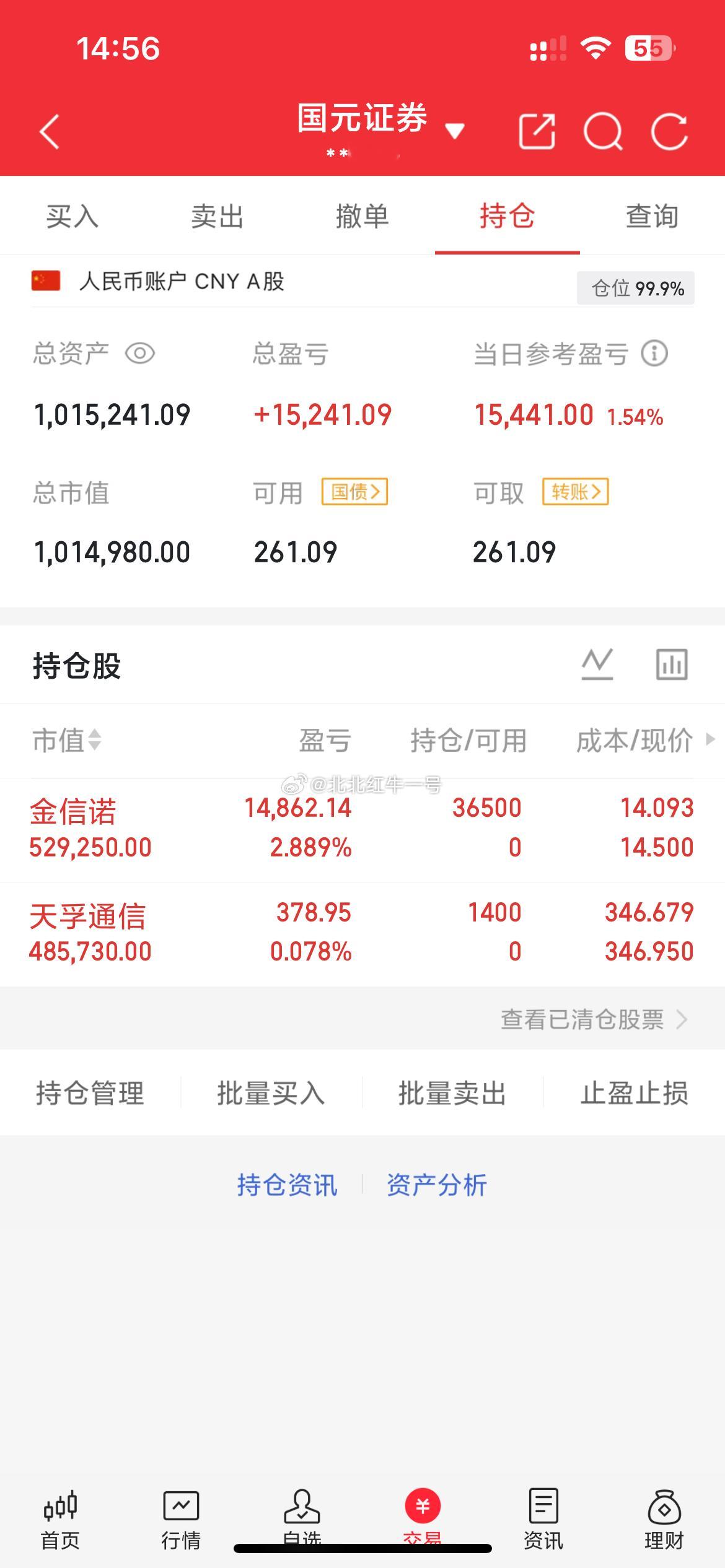今天天开新仓表现还不错，接下来看明天的表现了A股