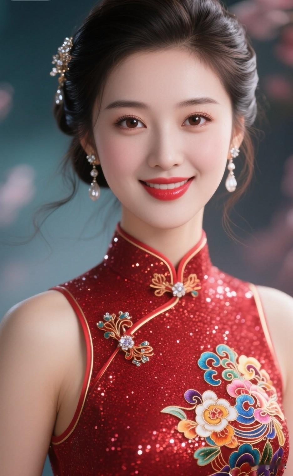 惊艳的红色旗袍，优雅的新娘造型，美得令人窒息！红韵旗袍写真红旗袍写真婚礼旗袍