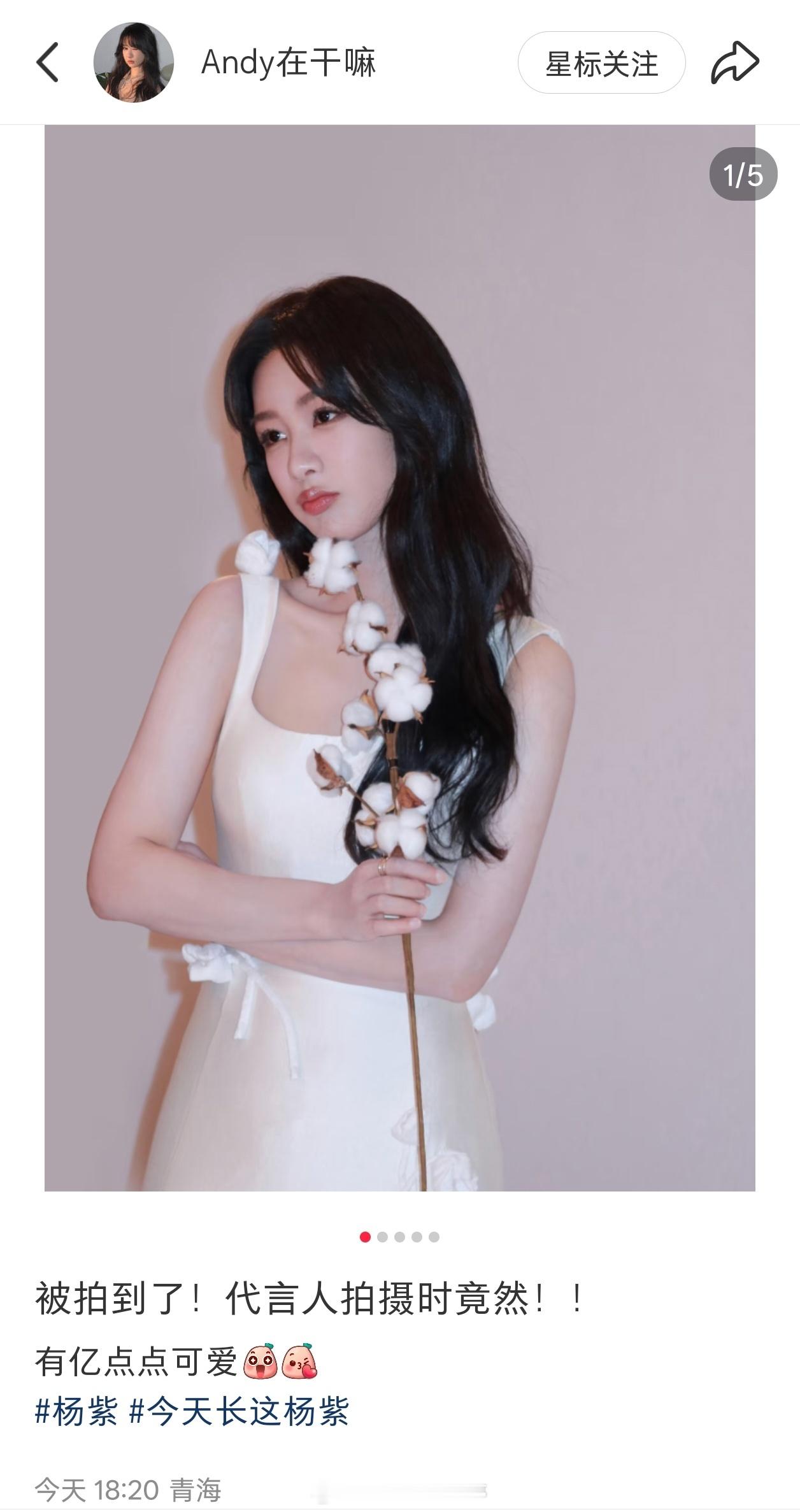 杨紫特别适合浅色衣服，优雅带有一点俏皮🤩​​​