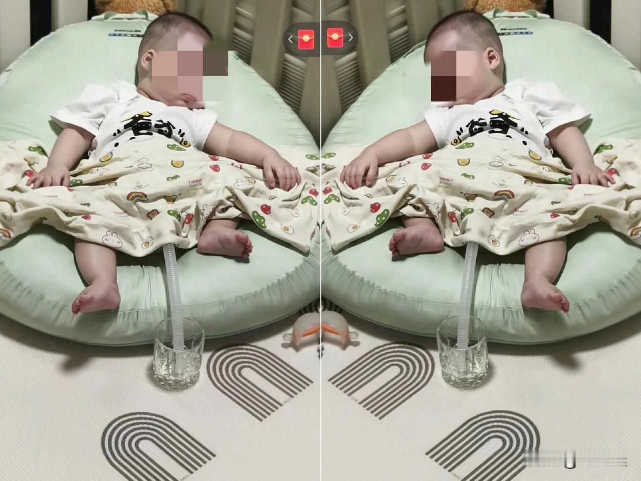 爸爸带娃越来越野了，妈妈出门买个尿不湿的功夫，爸爸直接给8个月的娃整了根
