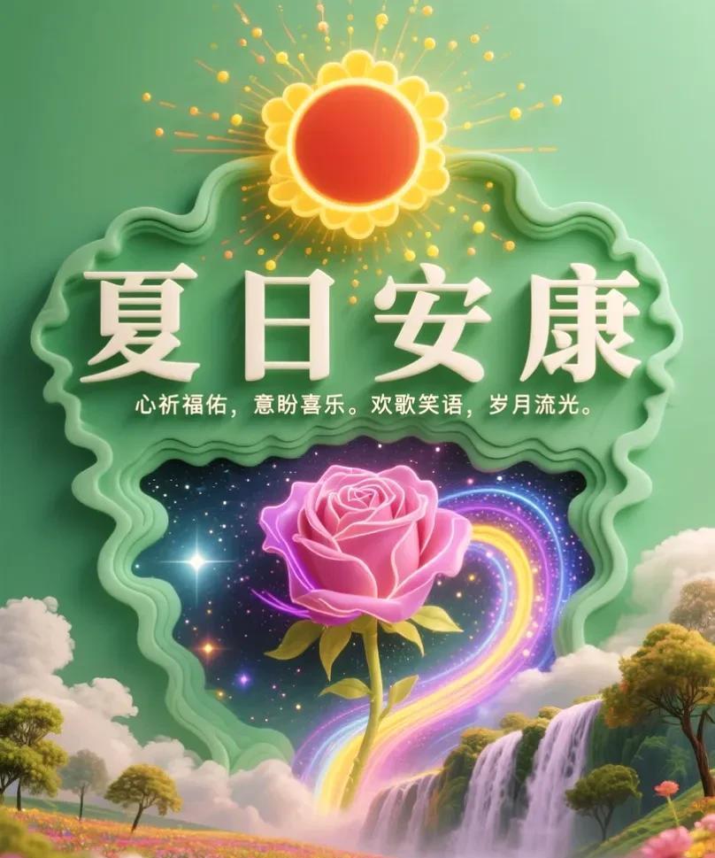 夏日安康，岁月静好所愿皆成，喜乐常伴藏头诗[比心][比心]夏风送爽人安康，