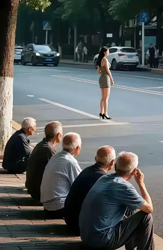 这张照片完美地诠释了“男人至死是少年”。人们总是假正经的说，男人好色！这有什么
