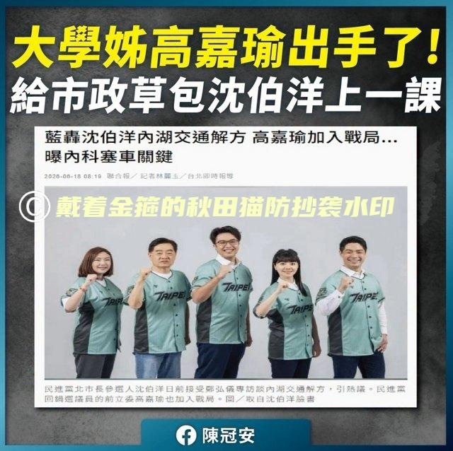 大学姐给“草包”吃小灶？高嘉瑜好心给沈伯洋上交通课，反被蓝营翻旧账：您当“立委