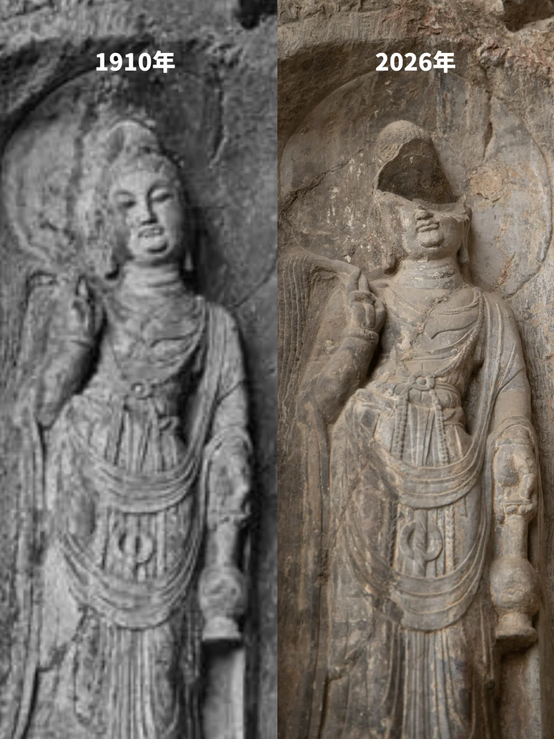 第一次触目惊心地感受到龙门石窟的破坏