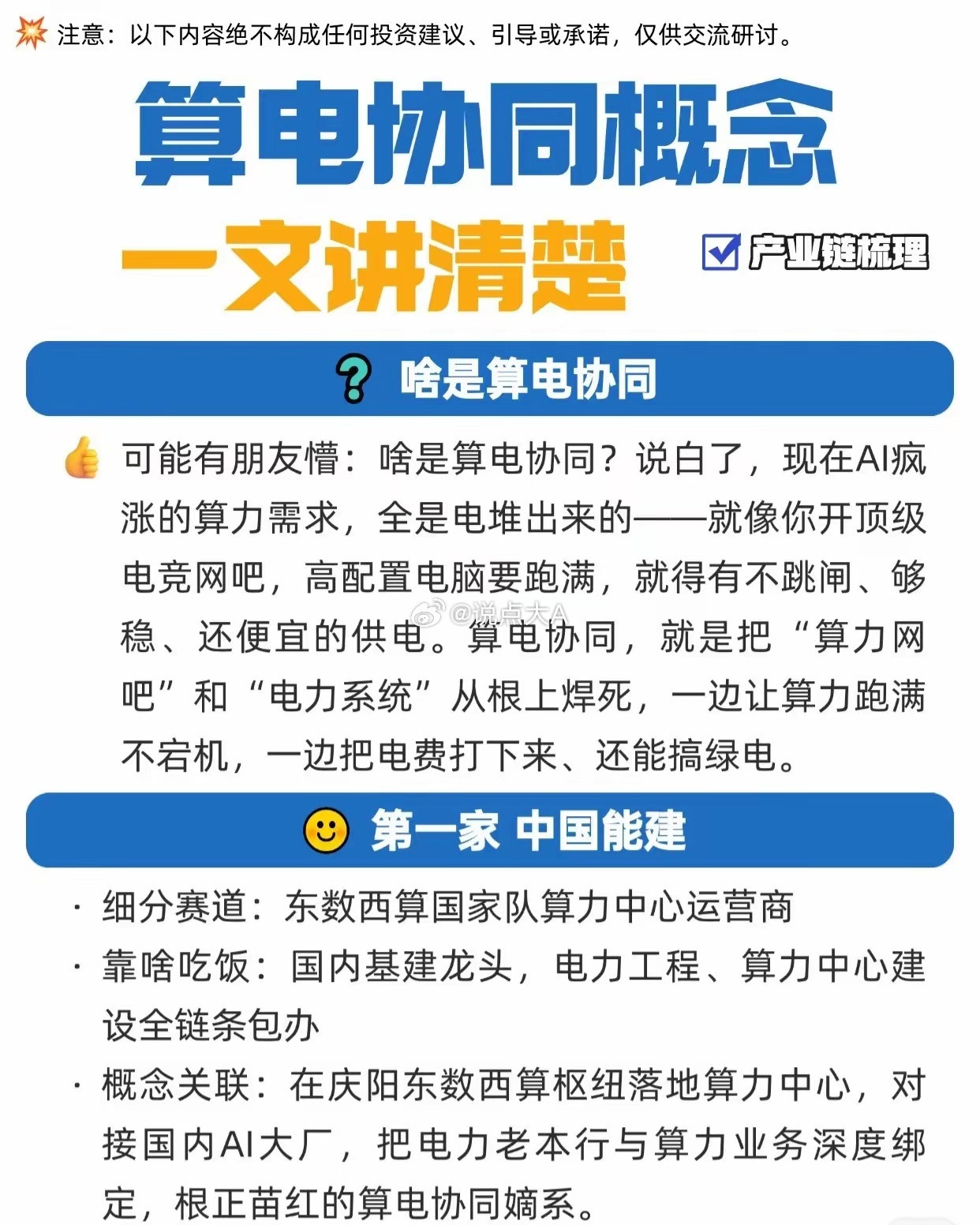 “算电协同”——即让高速发展的AI算力中心与电力系统深度融合，实现稳定供电与降低