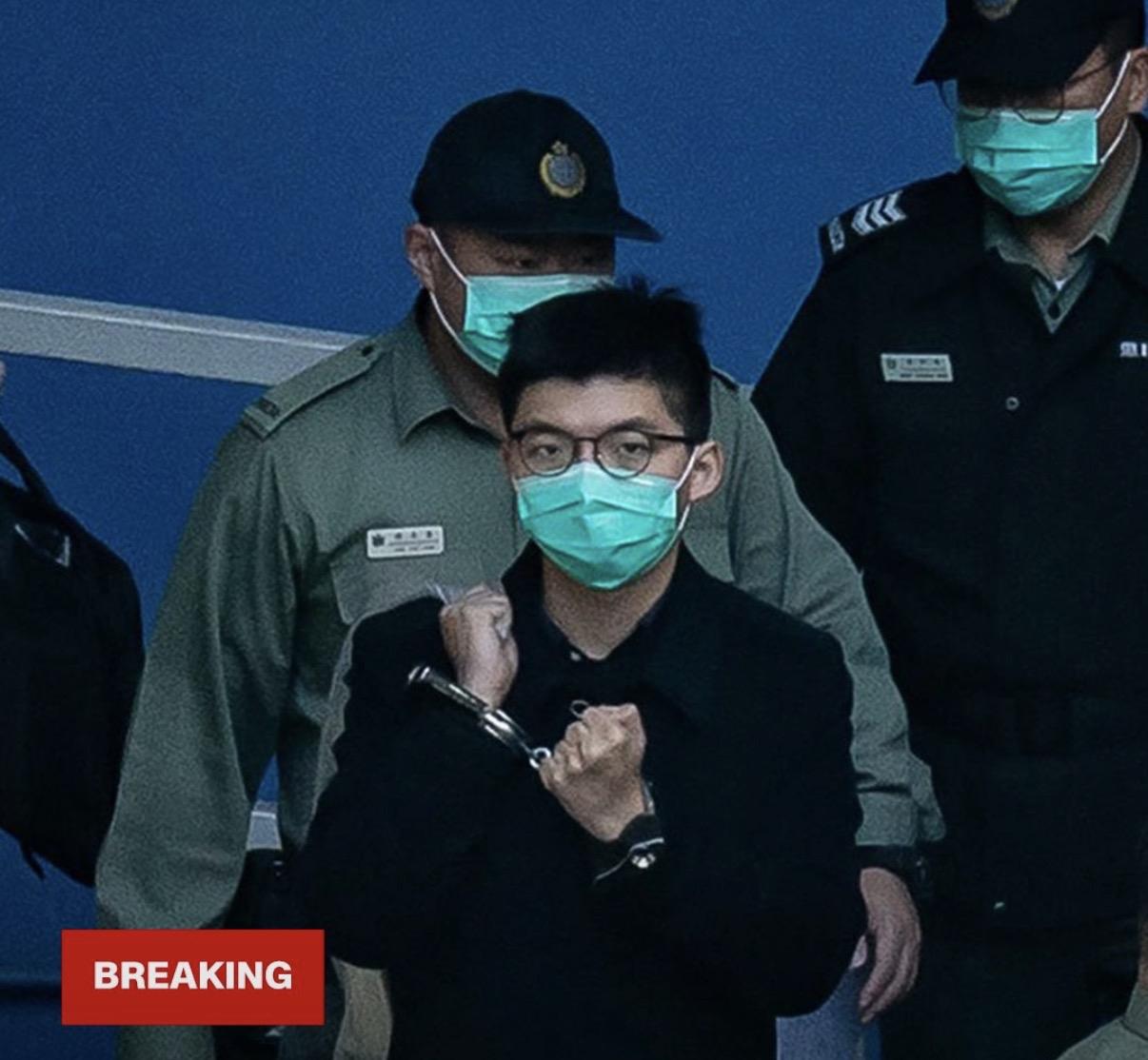 联合早报今天报道：“正在服刑的前香港众志秘书长黄之锋，星期三（9月2日）上午在香