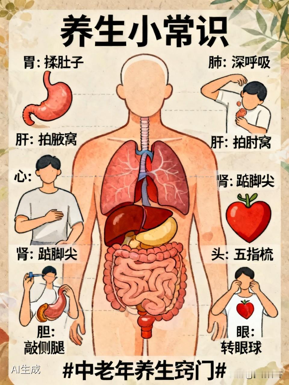 好友要我把她的养生小常识分享出来，让大家从中受益！1、胃最喜欢揉肚子。2、肺