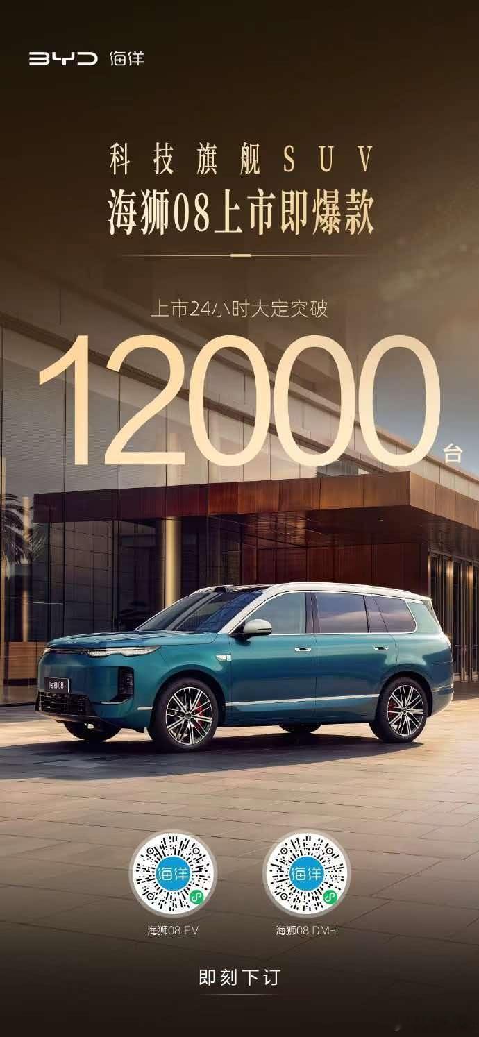 海狮08上市即爆款，大定突破12000台之前说过现在的市场逻辑，稳态上量是核心，