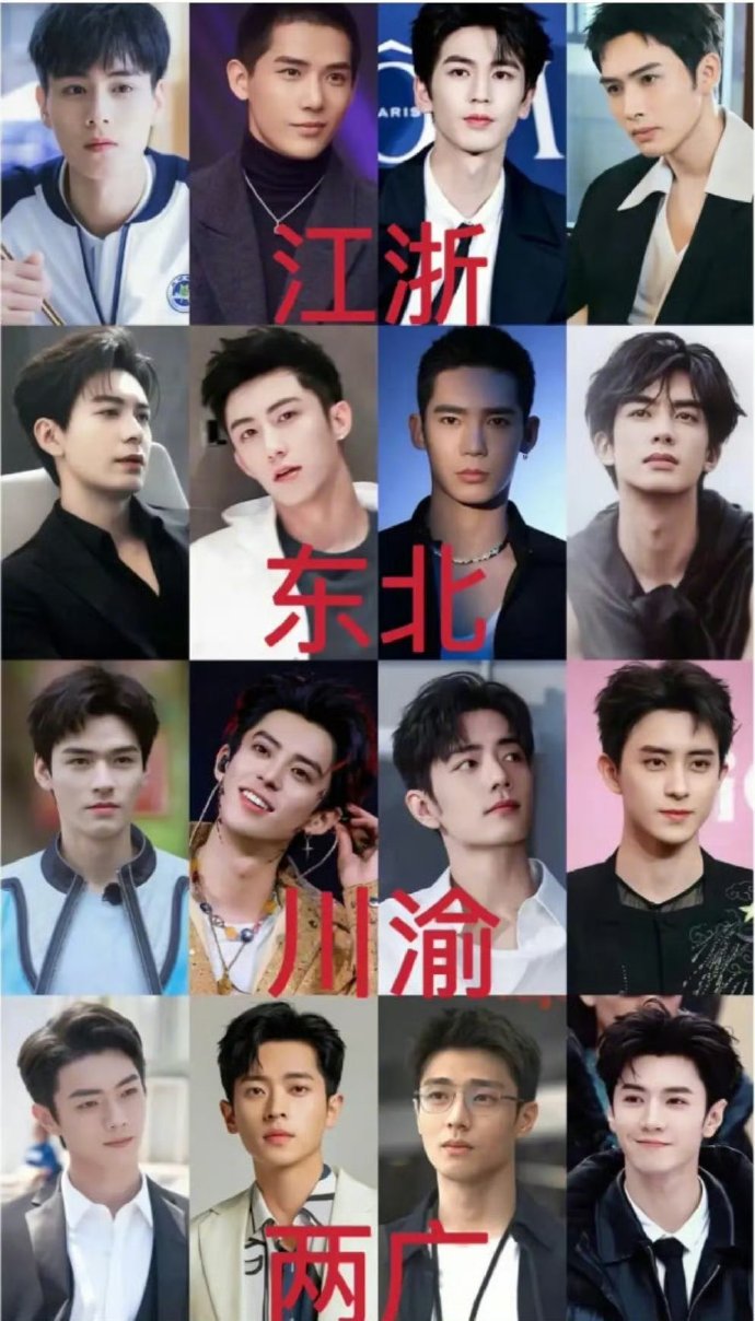 四大地域的男星，你更喜欢哪一款？