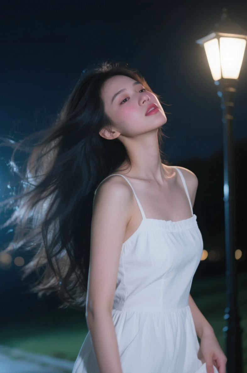 黑夜中的一抹羞红，如诗如画，醉于心间。