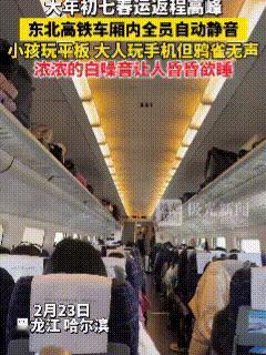 大年初七，一网友乘坐高铁返程，可这一次乘坐经历与以往截然不同，以往坐高铁总会听到