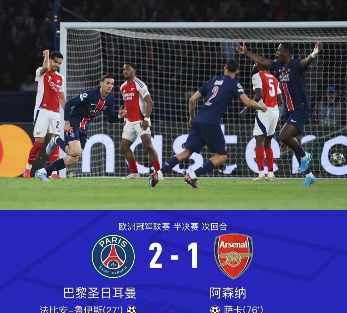 大巴黎2-1战胜阿森纳，如何评价本场比赛？厄德高真是太差劲了，前场那么好的机会