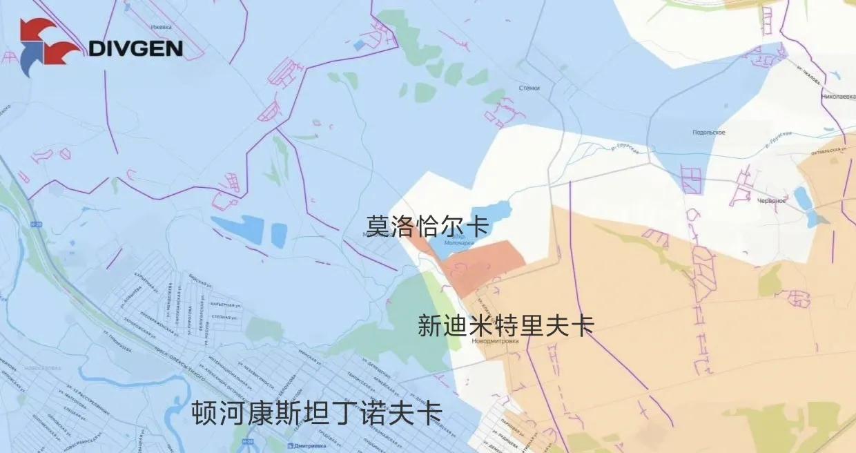 俄军南部集群攻入莫洛恰尔卡，这是在从东北面对顿河康斯坦丁诺夫卡实施包围。对于乌