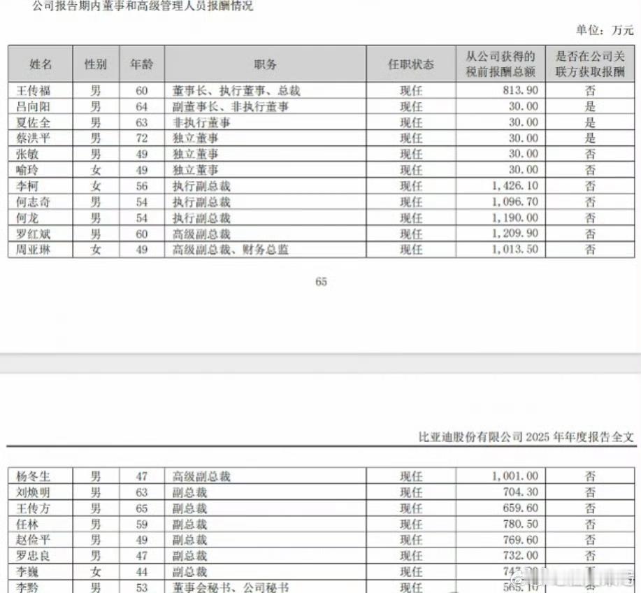 比亚迪财务总监年薪1013万元，仔细想想也挺合理的。1999年就入职的老员工，在