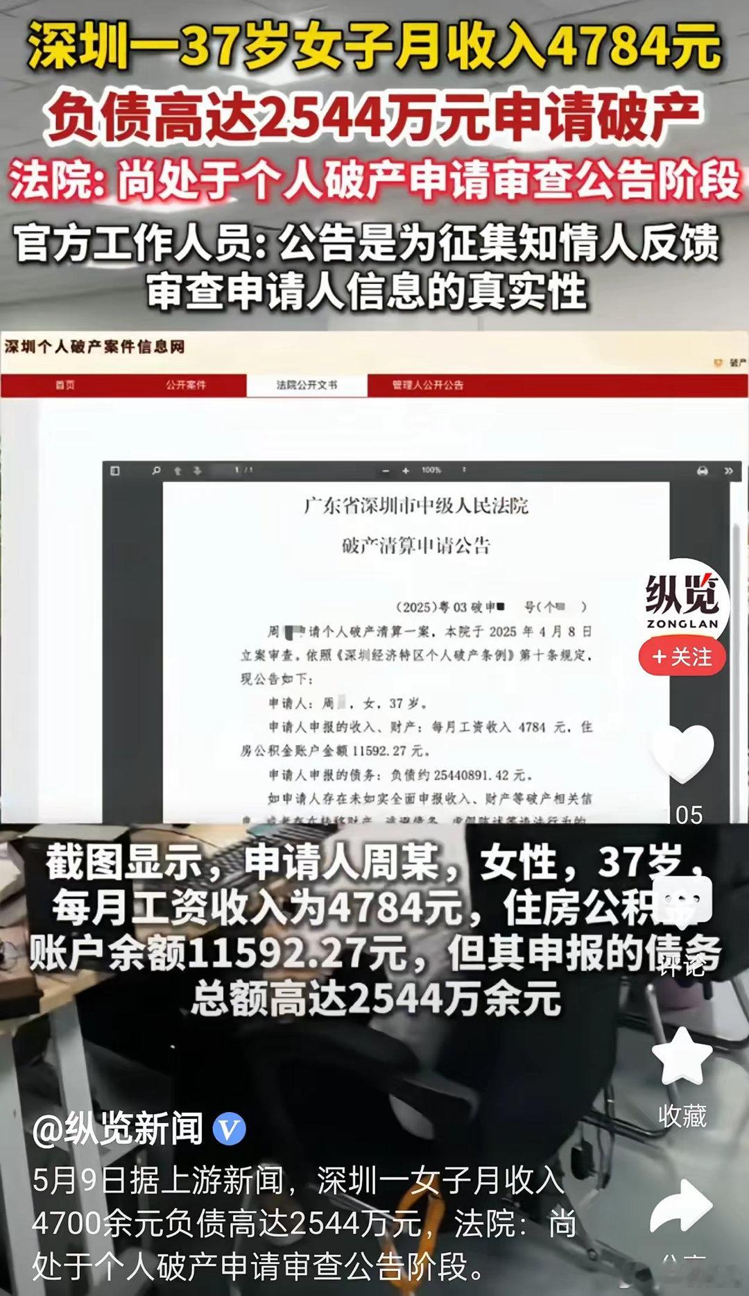 一觉醒来，负不负债的都沉默了!万万想不到，深圳周某月入4700，负债竟高达254