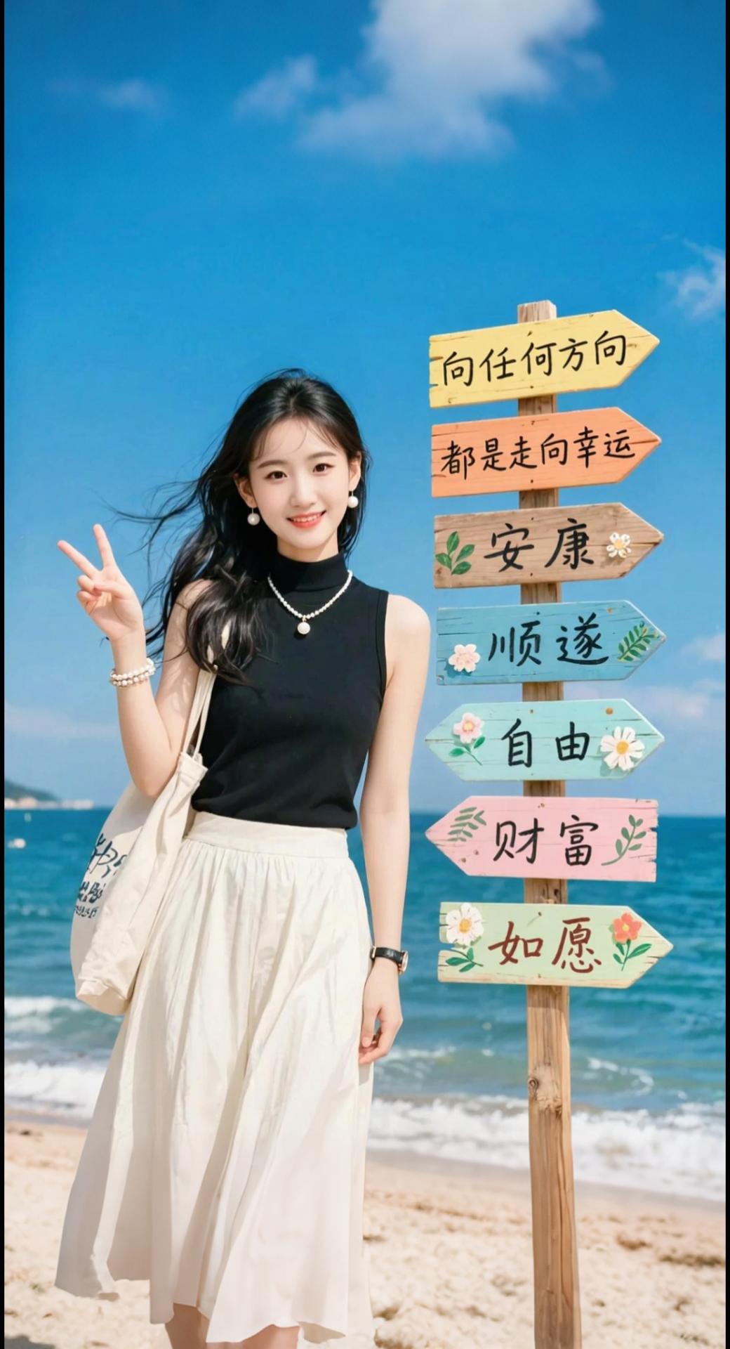 AI扩图 AI海滨清新写真 ai创作