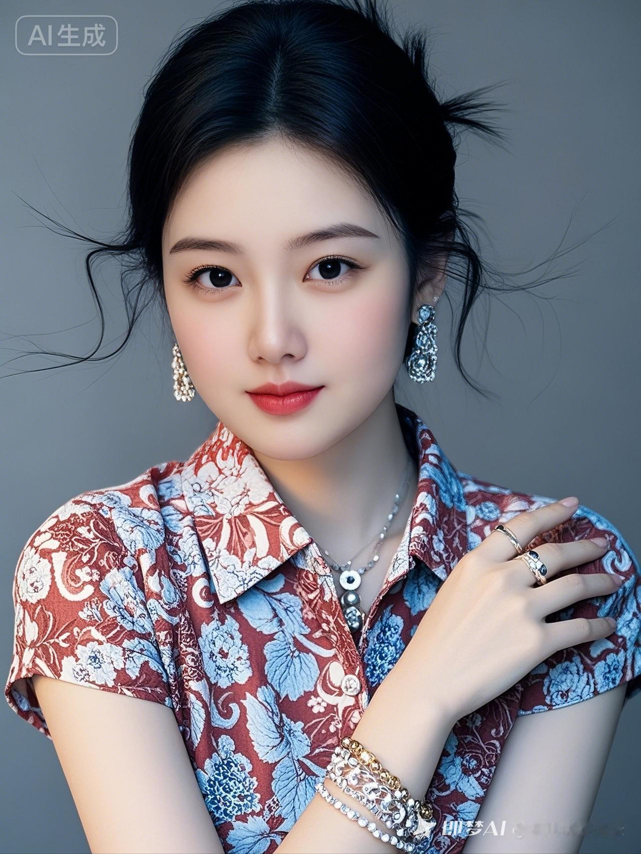 优雅复古风，精致妆容与珠宝配饰的完美结合