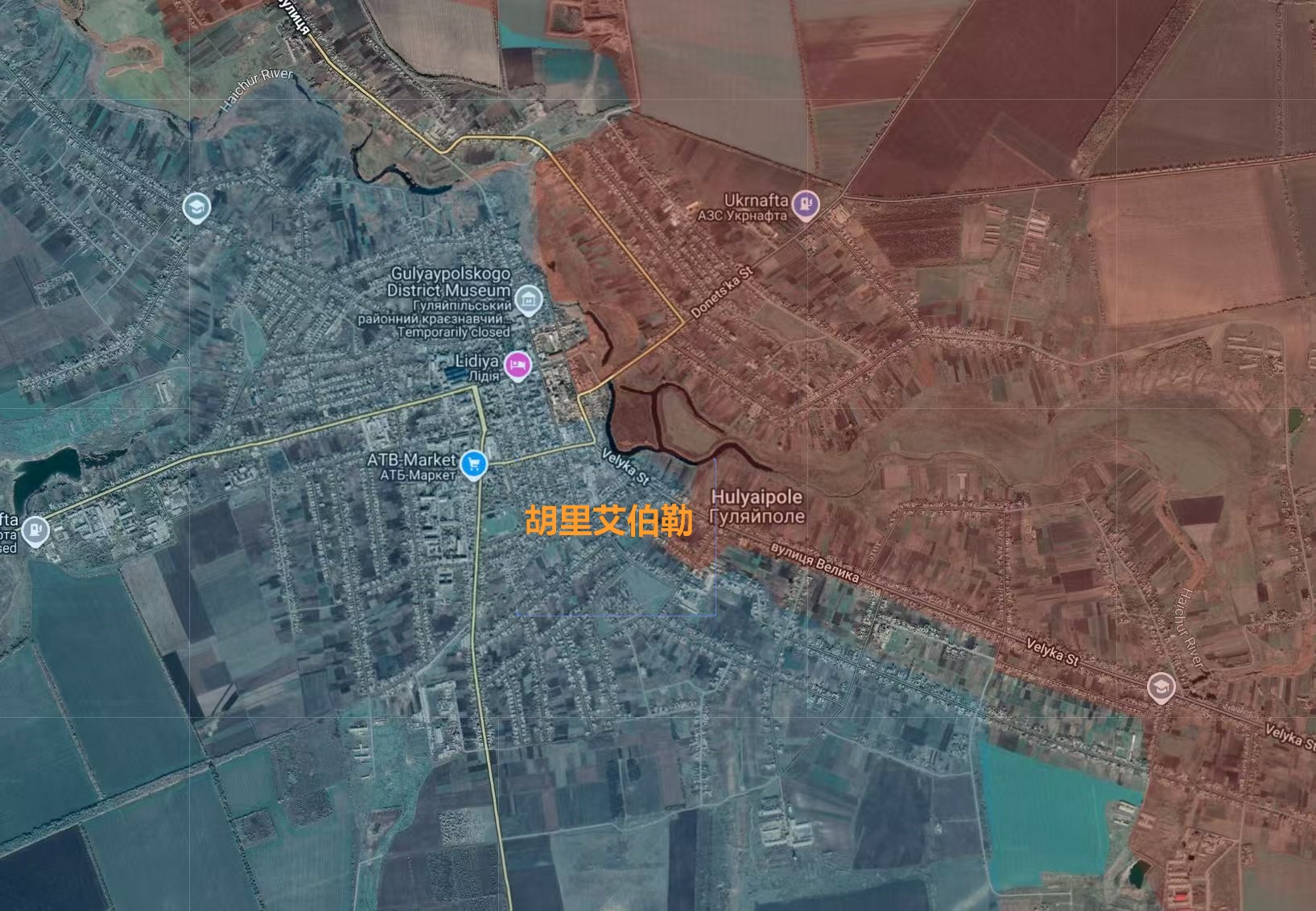 扎波罗热胡里艾波勒，这形势不太妙，一个城市跟阿瓦迪夫卡一样，西北东南走向，目前东