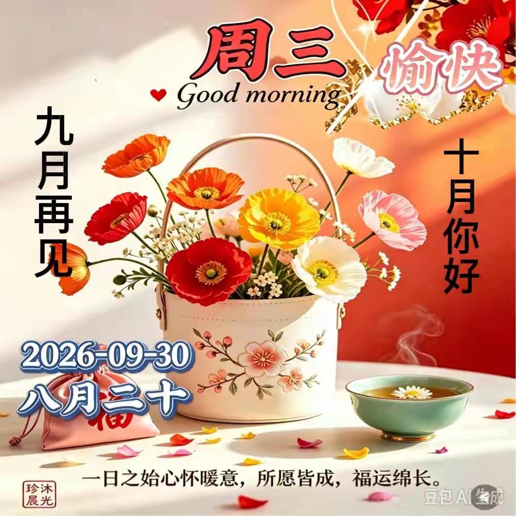 晨光轻轻洒落，问候如约而至。简单一句早安，藏着满心惦记。岁月温柔相伴，情谊珍