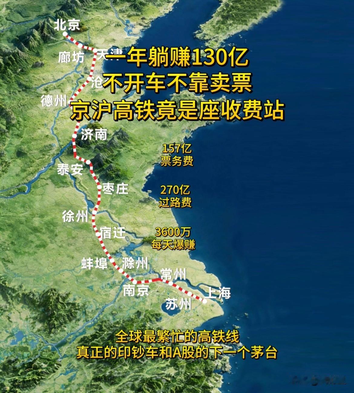 一年躺赚130亿！，不开车不靠卖票，京沪高铁竟是座收费站？2025年京沪高铁