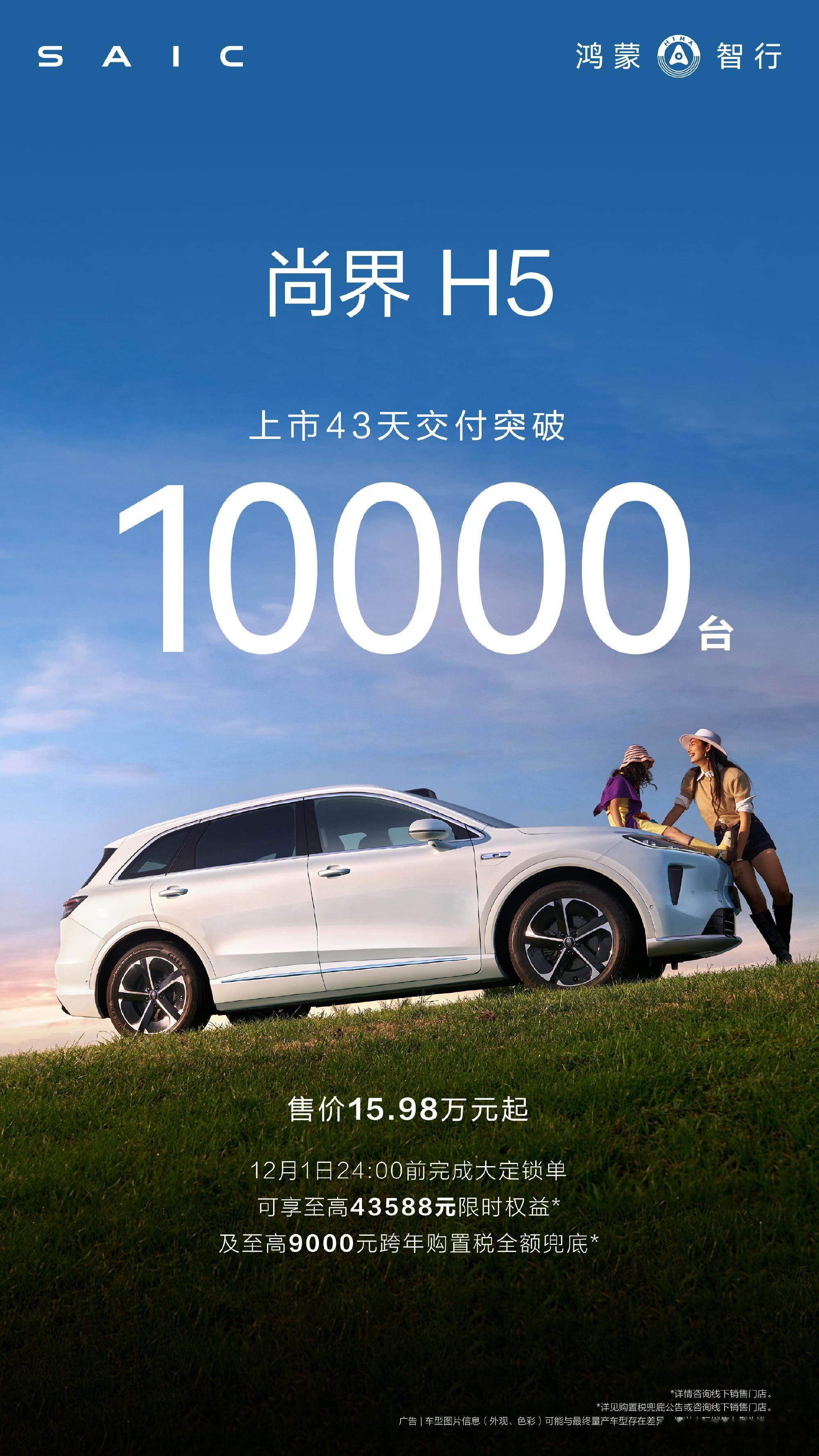 尚界H5终于发了交付战报，上市43天交付1万台。作为新品牌新团队的第一