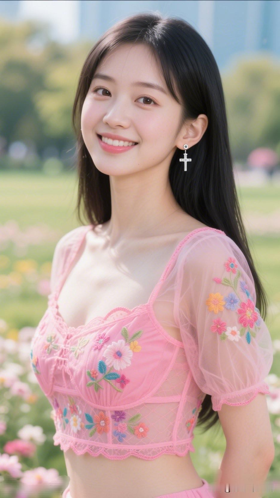 花间笑语，春光正好。谁是你最爱的女神春日少女，花海中的甜美笑容🌸😊