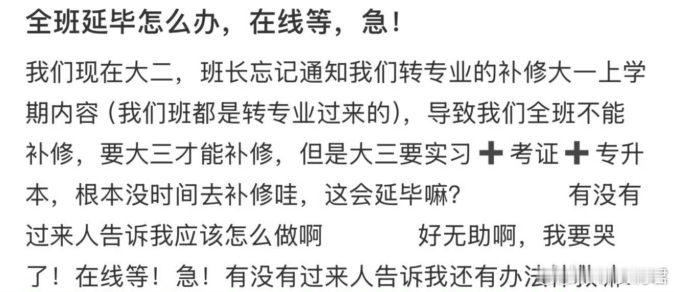全班延毕怎么办,在线等,急!