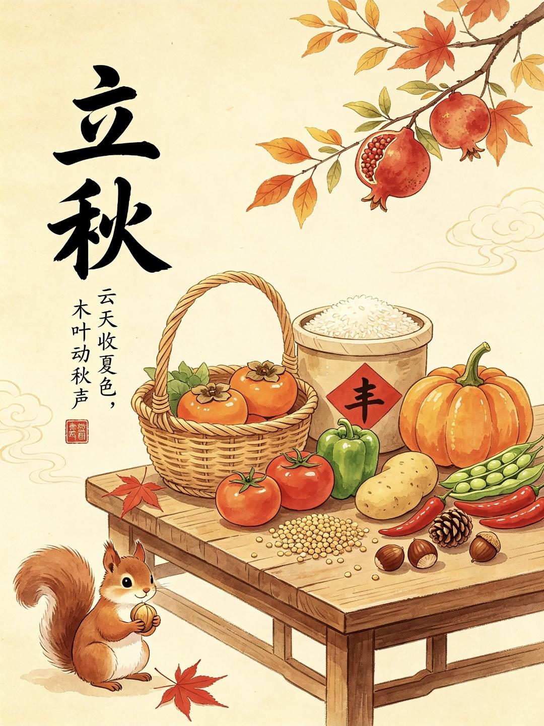 立秋🌿盛夏落幕，秋序开篇🍂立秋至，清风起暑气渐消，万物向凉愿日子清净，