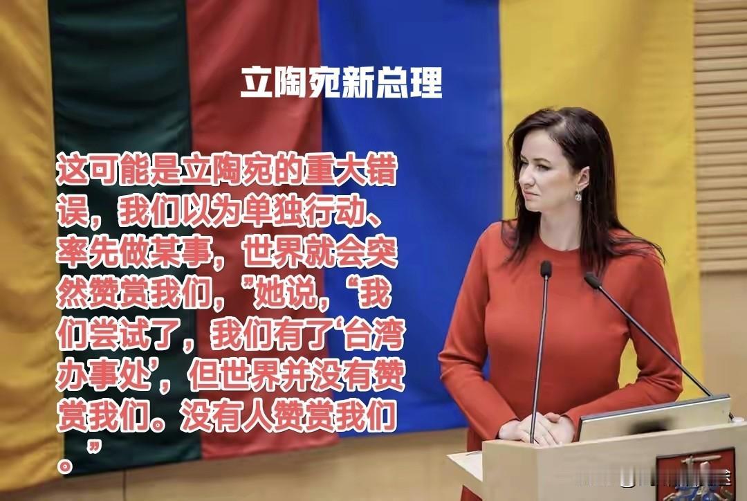 据立陶宛国家广播电视台（LRT）3日报道，立陶宛新任总理英加·鲁吉尼埃内周二承认