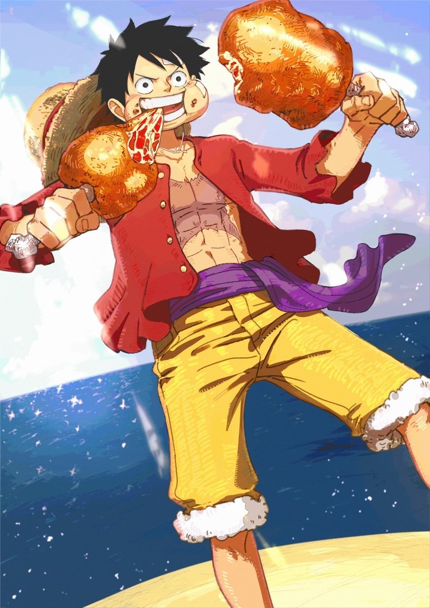 5月5日是《海贼王》的主角-四皇·草帽一伙大船长-蒙奇·D·路飞的生日，官方贺图