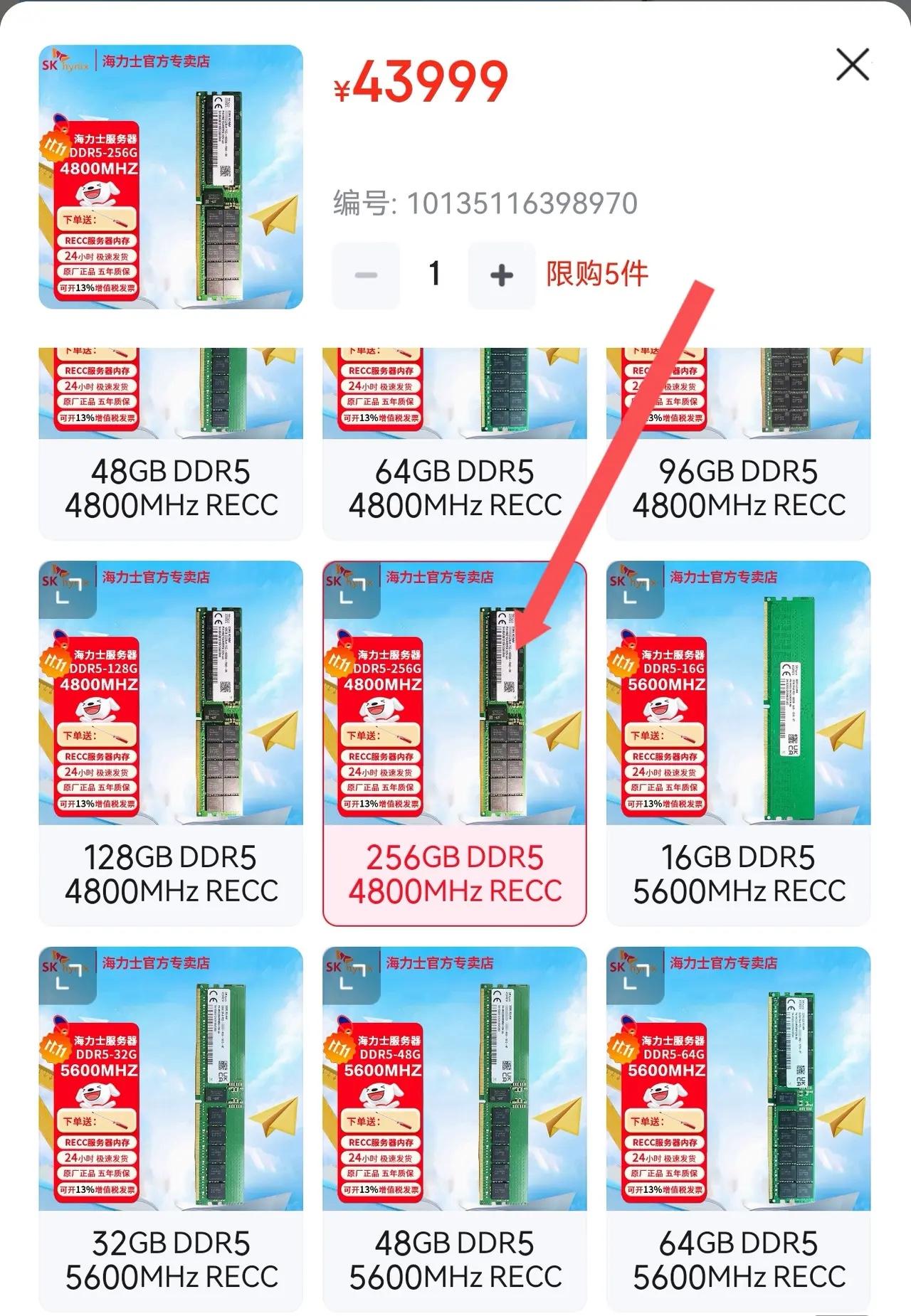 谁能想到，内存条也能成为“首付担当”？DDR5256G内存4800Mhz，单条