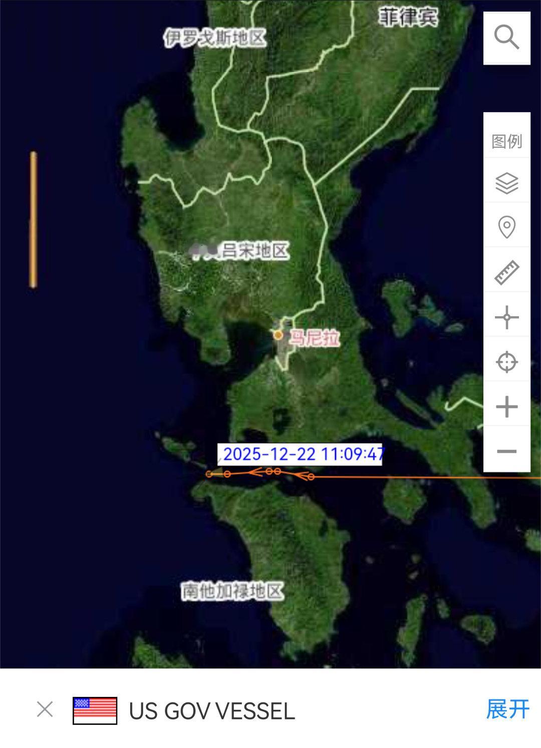 林肯号或已进入南海——AIS信号显示，12月22号，美国海军平克尼号驱逐舰(DD