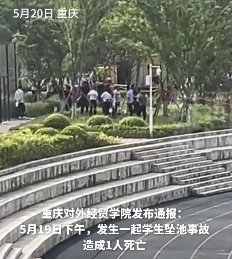 这就是重庆某高校的化粪池井盖，还是一块不结实的木板，上面还盖了一块遮掩的仿真塑料