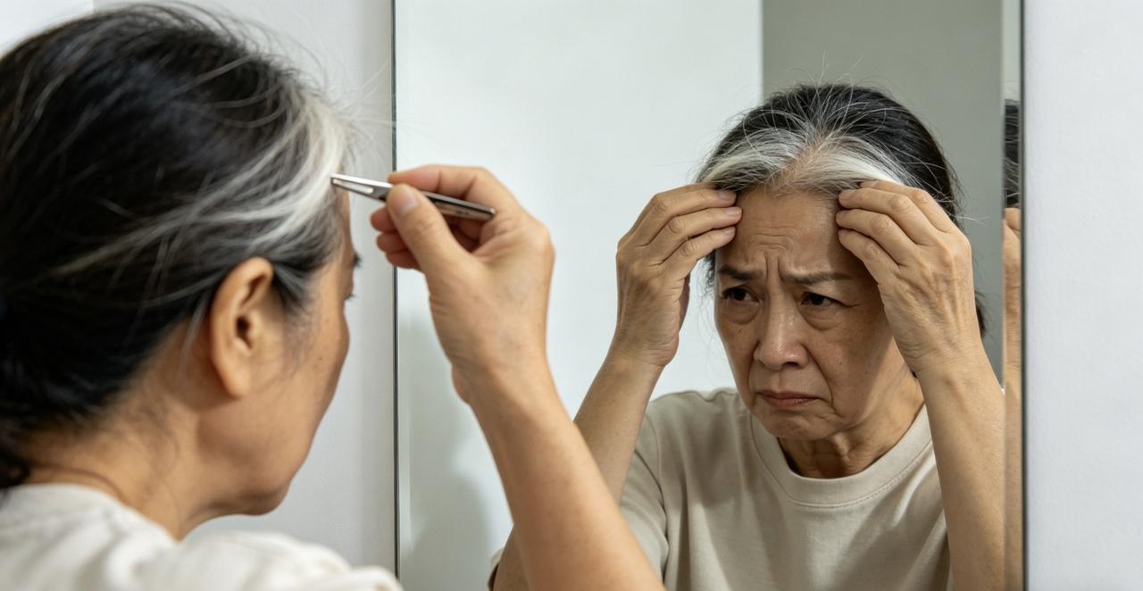 🧐【每根白发，都是一枚“抗癌勋章”？打破认知，科学真相来了！】对着镜子拔掉