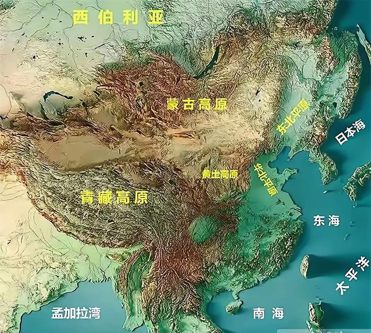 看了我们国家的地形图，真的感谢祖先为我们选择了这块宝地，陆地的边界基本上都是
