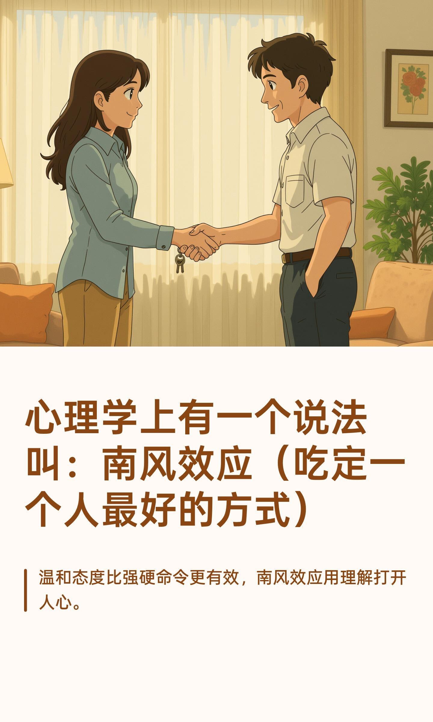 心理学上有一个说法叫：南风效应