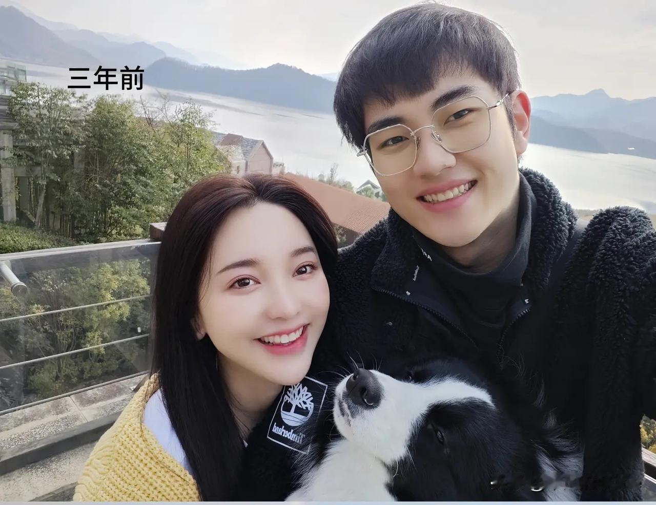 孙丞潇晒出两张夫妻合照，一张是现在的，一张是3年前的。孙丞潇和妻子金莎相差19岁