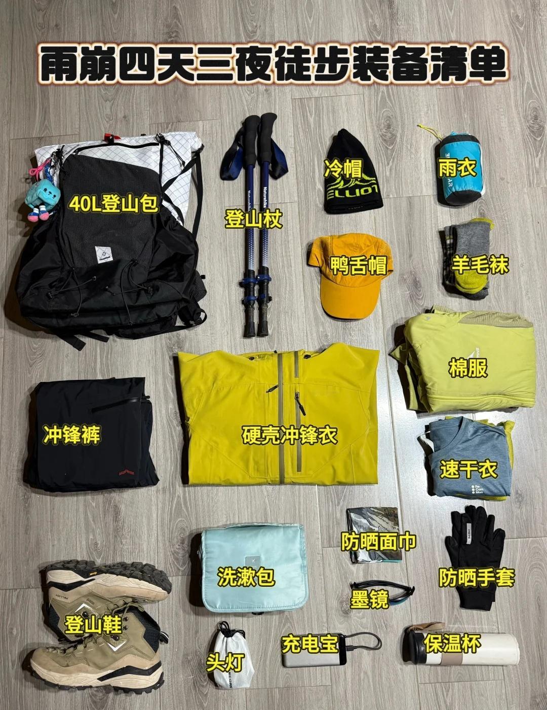 去雨崩前一定要看❗️4天3晚徒步装备清单附上刚从雨崩徒步回来，这次走了冰湖线和