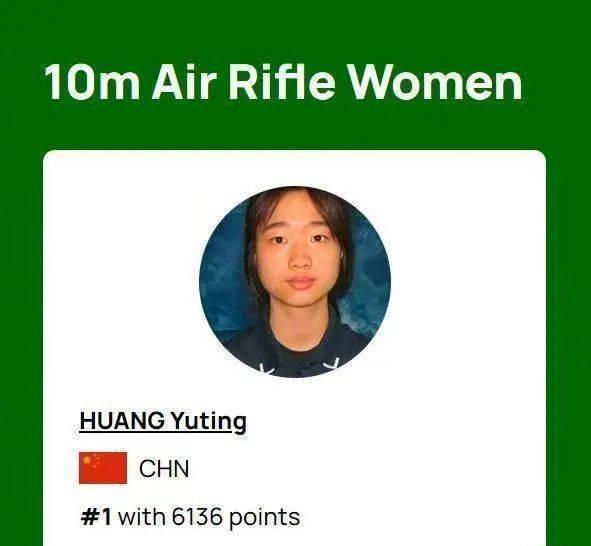 国际射联最新世界排名，盛李豪断崖式第一！盛李豪，10米气步枪，10000分，领