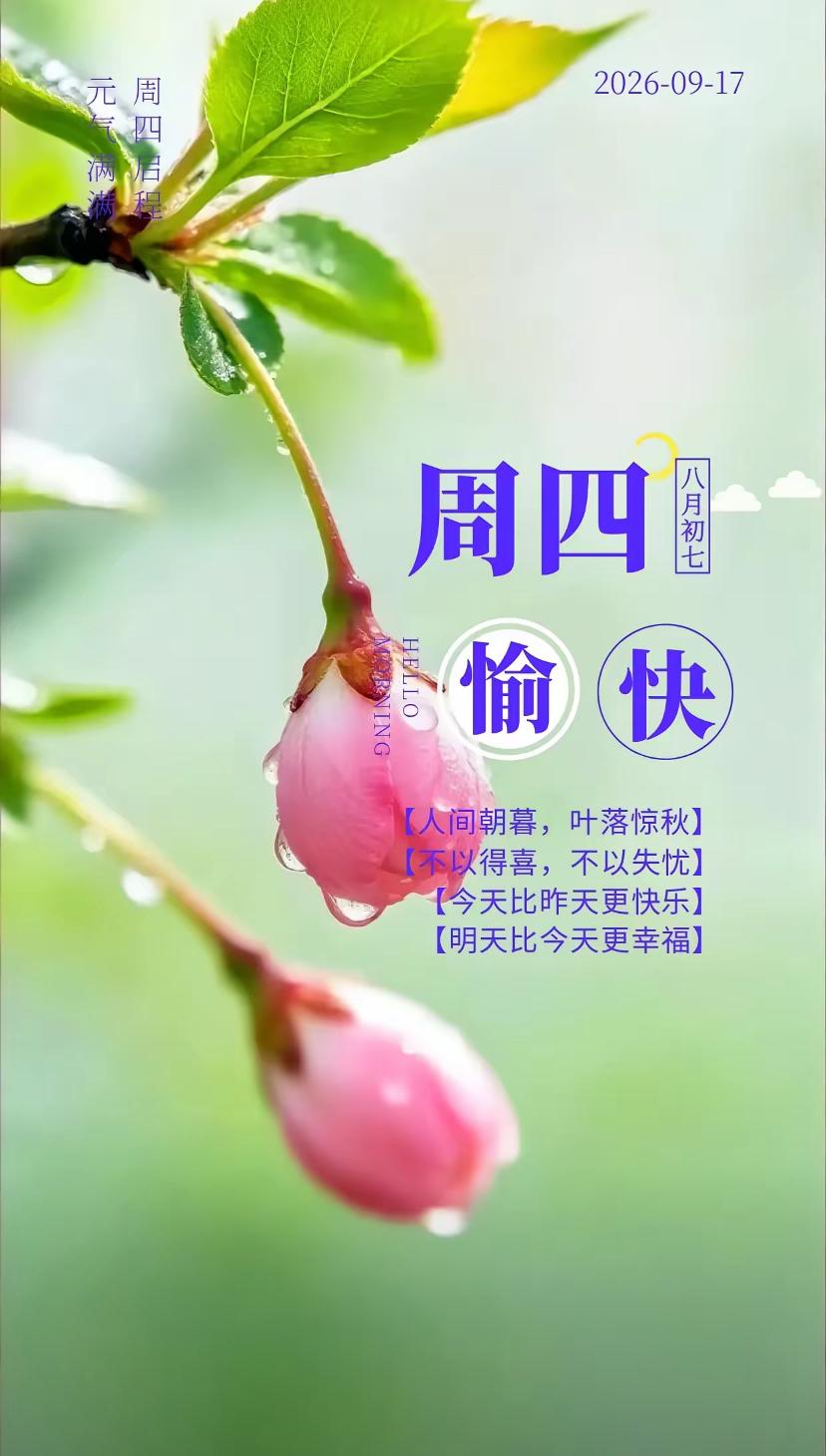 秋晨寄语，秋风轻拂寻常生活，一份惦念寄心间。2026./09.17.