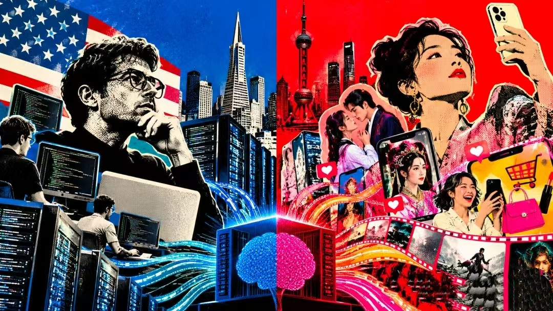 “美国AI提生产力, 中国AI造奶头乐”是伪命题吗?