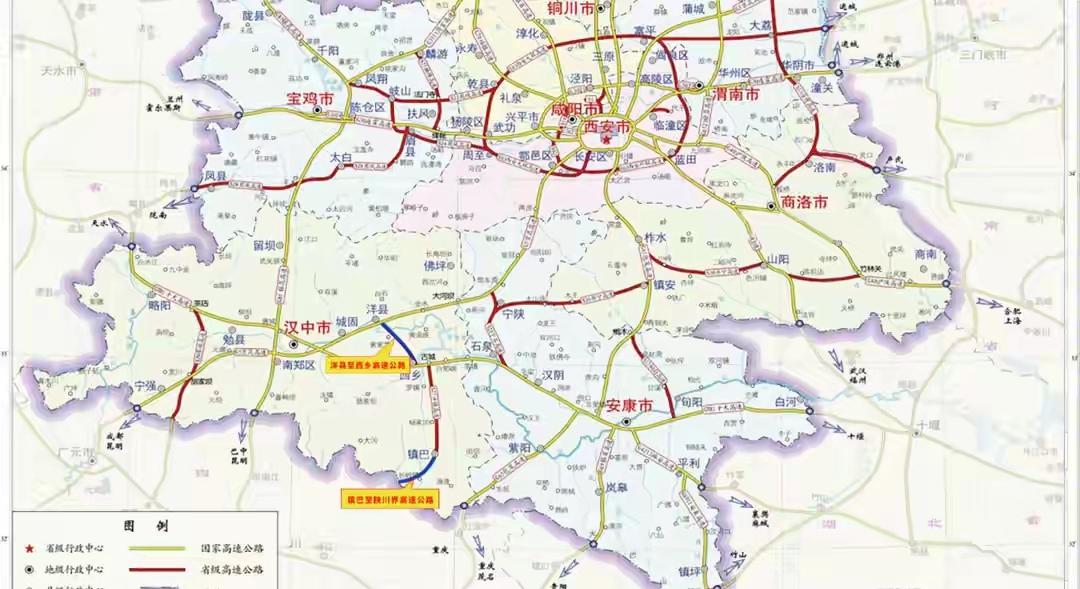 纵观陕南的高速路网图，汉中的高速路网密度明显低于安康和商洛，汉中的发展条件和空间